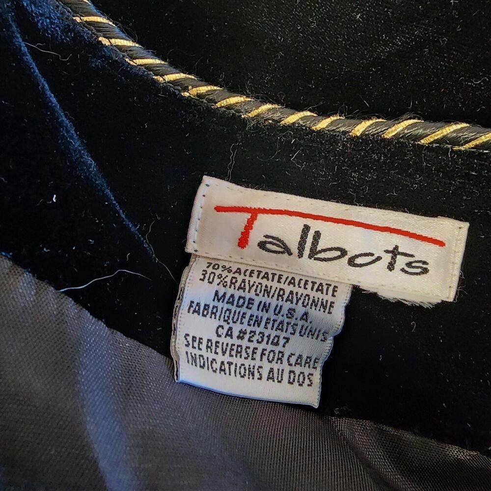 EUC vintage Talbots Velvet gold long blazer jacket frog closure xl or 1x? - Picture 8 of 9